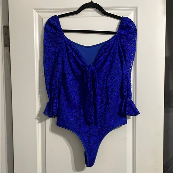 Body Shaper Faja Blouse Top Blue Lace Made in Colombia Body Control Size XL - Picture 1 of 13